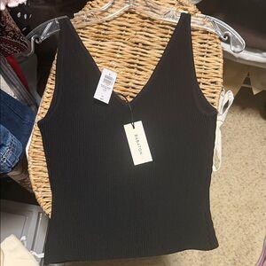 NWT Aritzia sculpt knit babaton size small Black Ribbed Tank Top